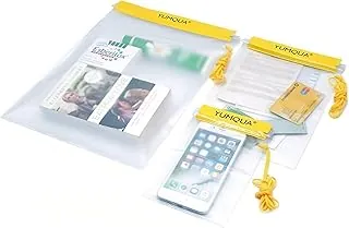 YUMQUA Bolsa impermeable transparente, bolsa impermeable para documentos, soporte para pasaporte, funda hermética para mapas, bolsa impermeable a prueba de agua, pequeñas bolsas secas para teléfono