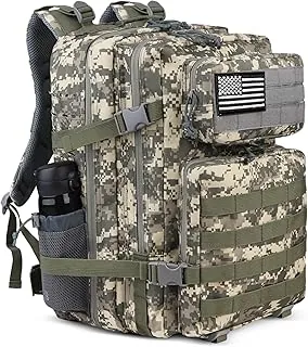 Zavothy Mochila táctica militar de 45L para hombres y mujeres, paquete de asalto de 3 días, mochila grande con sistema Molle | Army, Bag, Large Rucksack, with Molle System