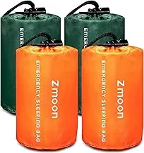 Zmoon Saco de dormir de emergencia, saco de dormir de supervivencia, portátil, impermeable, térmica, bolsas Bivvy, saco de dormir Mylar para camping, equipo de supervivencia, mantas de emergencia refugio de supervivencia